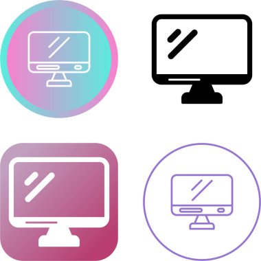 bilgisayar monitörü simgesi seti, düz biçim