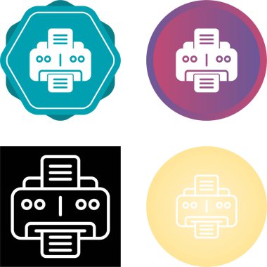 Yazıcı simgeleri ayarlandı. Web basit illüstrasyonu