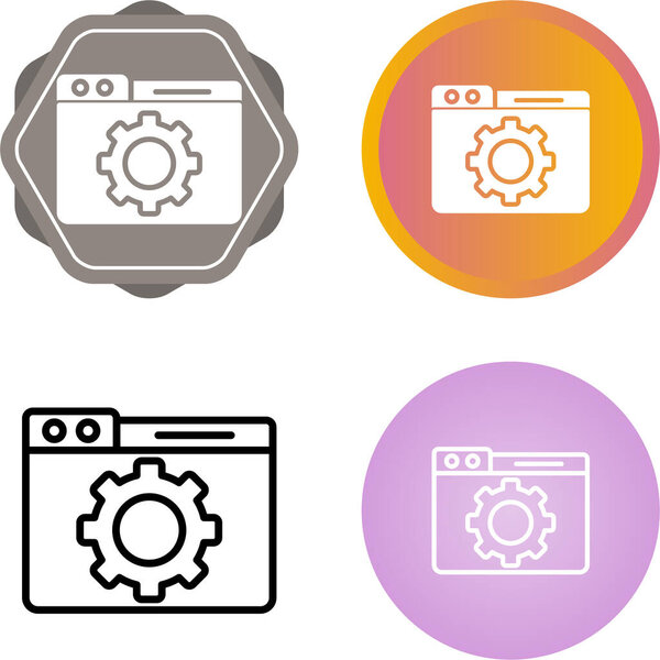 Web pages and settings icons isolated on white background, vector illustration   