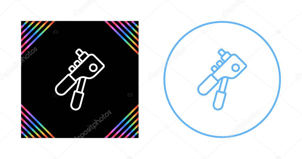Rivet Gun Line Icon. Linear Style Sign for Mobile Concept and Web Design. Rivet Gun Tool Outline Vector Icon. Symbol, Logo Illustration. Vector Graphics