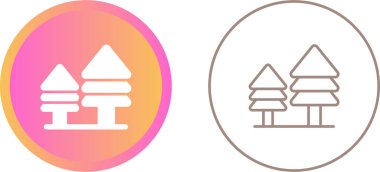 Ağaçların vektör kümesi, orman simgeleri vektör illüstrasyonu 