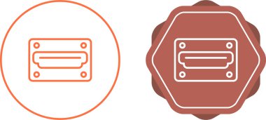 hdmi port çizgisi simge vektörü. hdmi port işareti. izole edilmiş çizgi simgesi siyah illüstrasyon