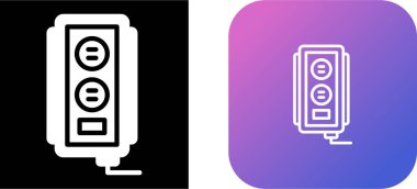 Elektrik soket vektör simgesi ayarlandı. Kablo ağ filtresi sembolü