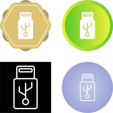 usb Web simgesi vektör illüstrasyonu