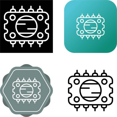 İşlemci Web simgesi vektör illüstrasyonu