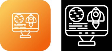 Ekran simgelerinde roket gemisi ayarlandı, vektör illüstrasyonu