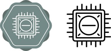 Devre kartı simgeleri beyaz arkaplanda izole edilmiş düz bir şekilde ayarlandı. İşlemci sembolleri, vektör illüstrasyonu
