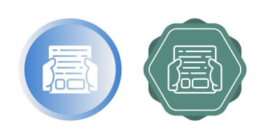 ellerdeki belge web simgesi vektör illüstrasyonu