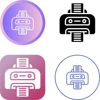 Yazıcı vektör simgeleri basit illüstrasyon