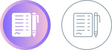 Kalem Satırı Simgeleri ayarlanmış Not Defteri 