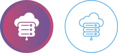 bulut depolama simgeleri ayarlandı, vektör illüstrasyonu