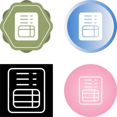 Hesap tablosu simgeleri ayarlandı, vektör illüstrasyonu basit tasarım