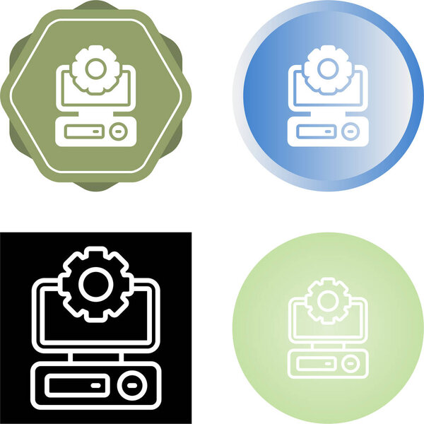 tv set and gear icons isolated on white background, vector illustration 