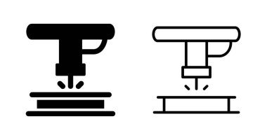 Makine simgeleri ayarlandı, vektör illüstrasyonu 