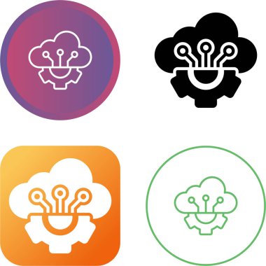 Bulut hesaplama vektör simgeleri ayarlandı