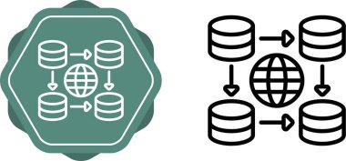 Ağ Veri Depolama Simgesi Beyaz Arkaplanda İzole Edildi 