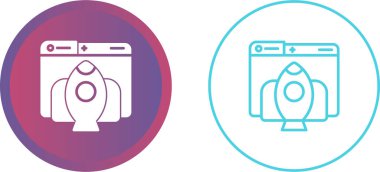 beyaz arkaplanda roket simgeleri olan bilgisayar web sayfaları 