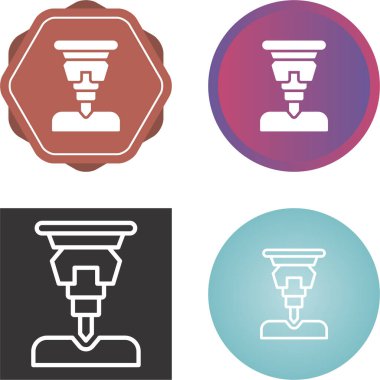 Farklı renklerde dört cnc makine simgesi