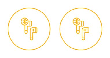 Taşınabilir kablosuz mini kulaklık seti, vektör illüstrasyonu