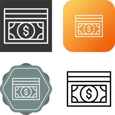 Dolar banknotları yığın simgesi beyaz arkaplanda izole 