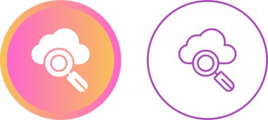 bulut arama web simgesi vektör çizimi