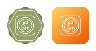 Samaryum kimyasal element simgeleri vektör illüstrasyonu