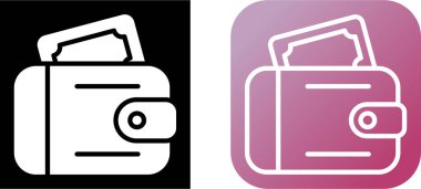 cüzdan web simgeleri vektör illüstrasyonu