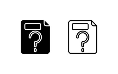 Soru Dosya Simgesi, Vektör İllüstrasyonu Beyazda İzole Edildi 