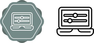 Beyaz Arkaplanda Bilgisayar Simgesi İzole Edildi, Basit Vektör Resimleri 