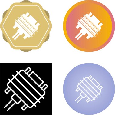 C renk dairesel arkaplan içinde çizilmiş mikroçip simgeleri