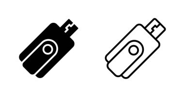 Flash disk simgeleri ayarlandı, vektör illüstrasyonu