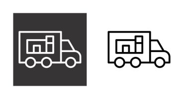 kamyon ve karton c simgeleri ayarlandı, vektör illüstrasyonu