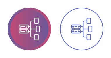 Sunucu teknoloji simgeleri ayarlandı, vektör illüstrasyonu 