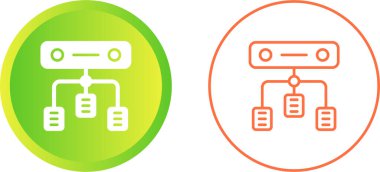 Sunucu teknoloji simgeleri ayarlandı, vektör illüstrasyonu 