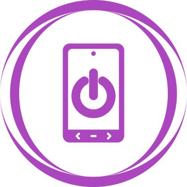 Güç düğmesi vektör illüstrasyonlu akıllı telefon simgesi