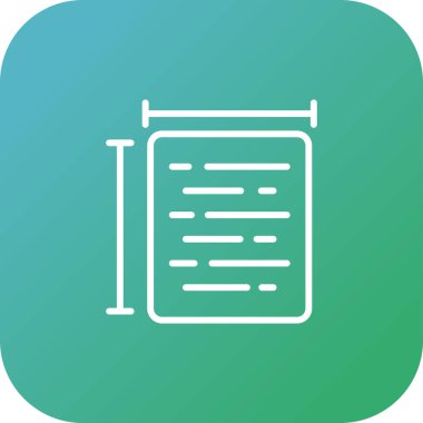 Belge Boyutu simgesi, vektör illüstrasyonu  