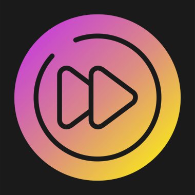 Video Next Track Circle icon, outline vector