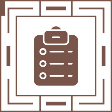 Liste kontrolü. Web simgesi basit illüstrasyon