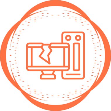 Masaüstü Bilgisayar Web simgesi vektör çizimi