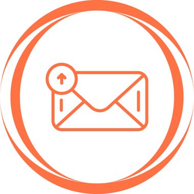 Giden posta simgesi basit vektör illüstrasyonu