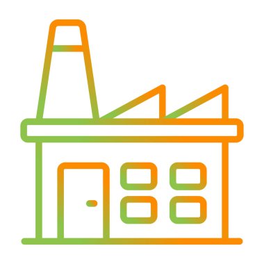 Fabrika Simgesi, Web Tasarımı Düğmesi, Vektör İllüstrasyonu