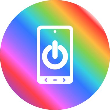 Güç düğmesi vektör illüstrasyonlu akıllı telefon simgesi