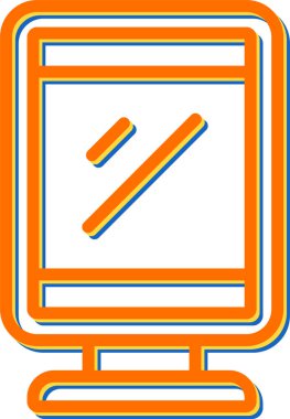 Masaüstü bilgisayar simgesi, vektör illüstrasyonu basit tasarım