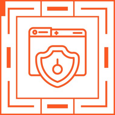 Koruma Ağı simgesinin vektör illüstrasyonu 