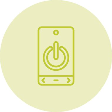 Güç düğmesi vektör illüstrasyonlu akıllı telefon simgesi