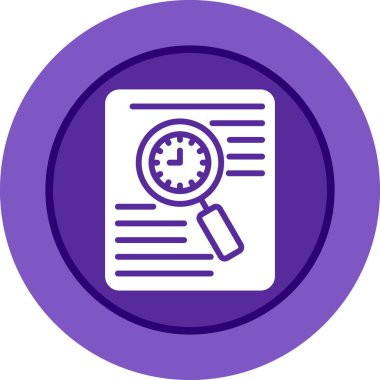 Belge vektör illüstrasyonlu büyütme cam simgesi