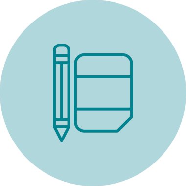 Kalemle silgi. Web simgesi basit illüstrasyon 