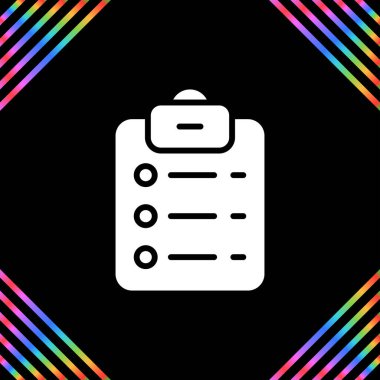 Liste kontrolü. Web simgesi basit illüstrasyon