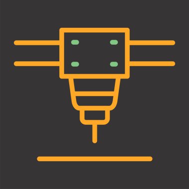 Lazer Kesme Makinesi vektör simgesi modern basit tasarım