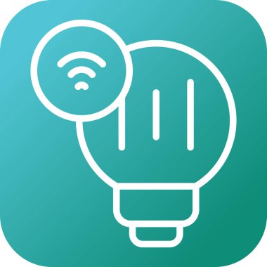 Akıllı Ampul Ağı simgesi, basit vektör illüstrasyonu